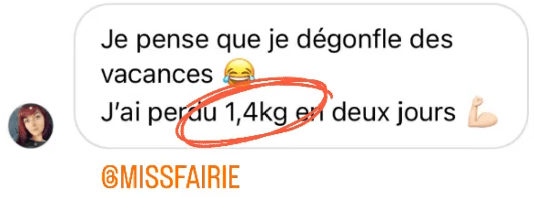 résultat perte de poids