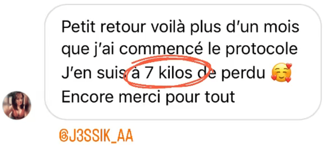 résultat perte de poids