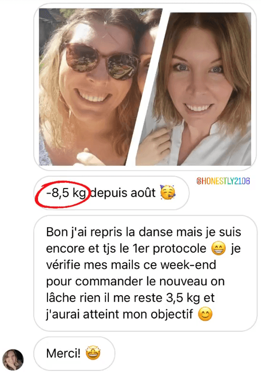 résultat perte de poids