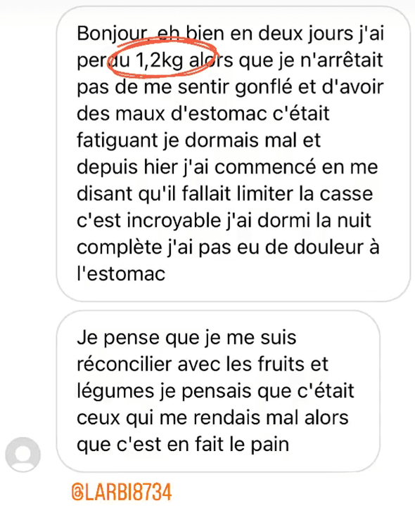 résultat perte de poids