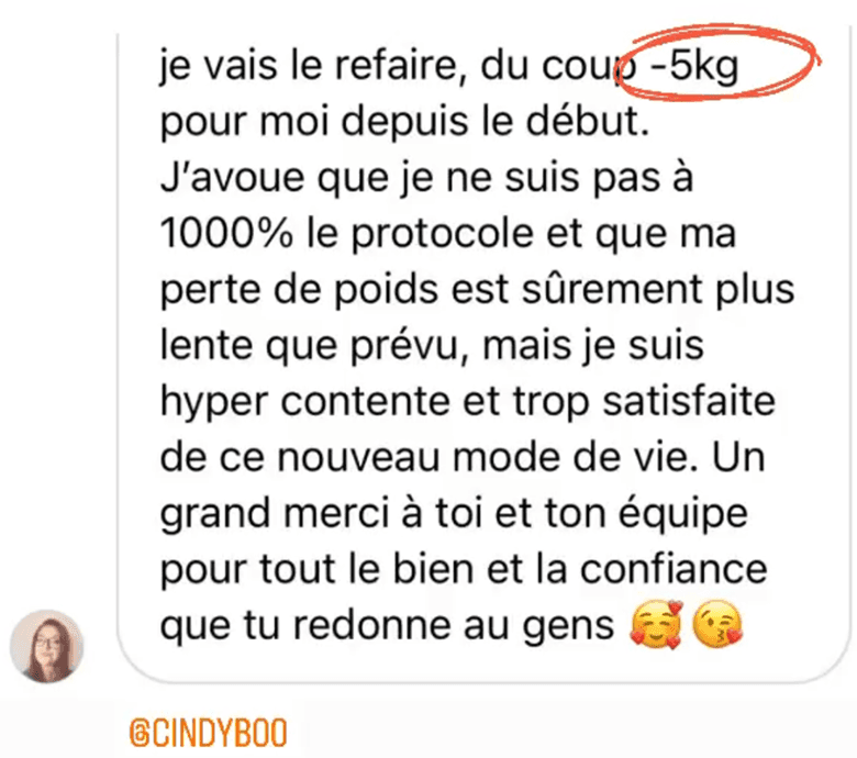 résultat perte de poids